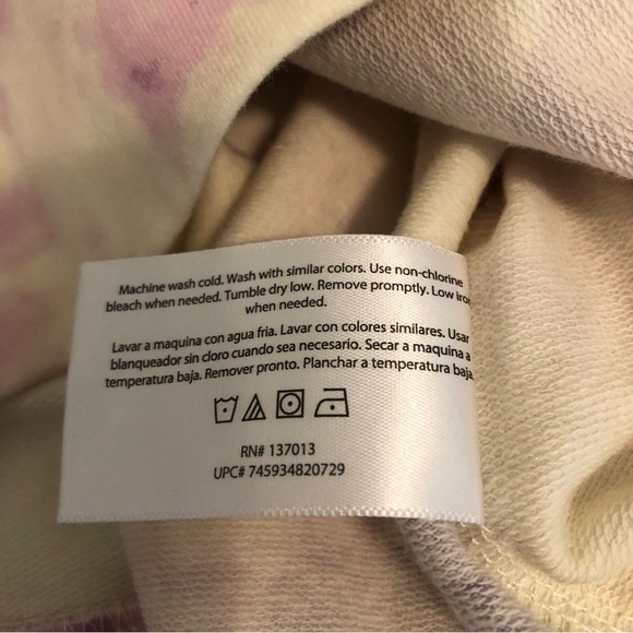 Wildfox Purple Tie Dye Star Easy Does It Pullover Sweatshirt Loungewear Large - Picture 10 of 10